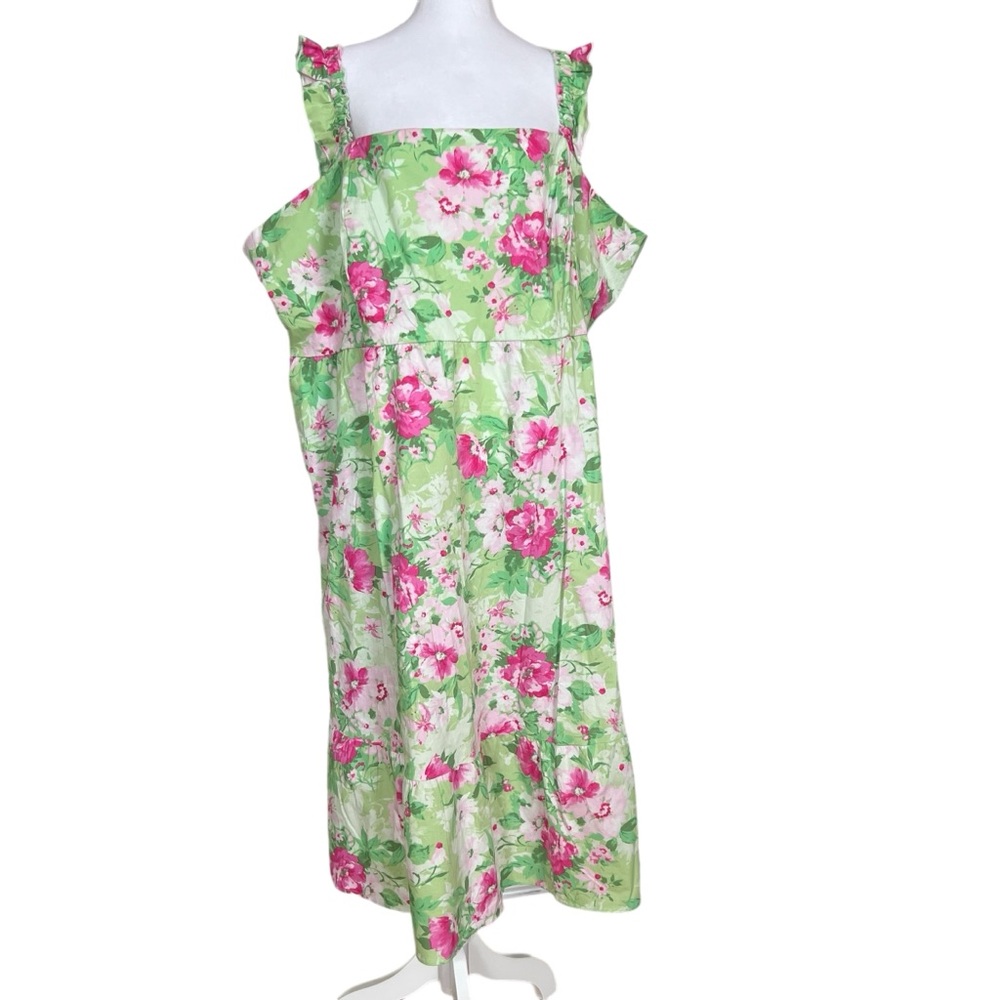 torrid Green Maxi Dress with Pink Floral Print